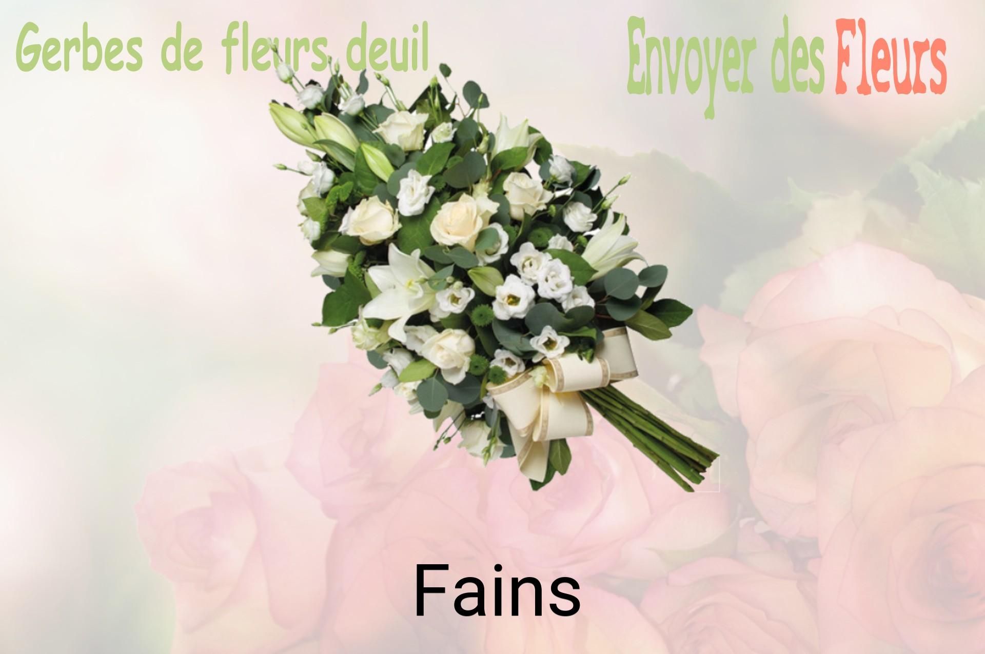 Gerbe de fleurs de deuil livrée à Fains